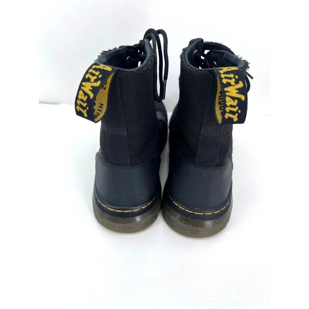 Dr. Martens Combs Boots Mens 12 Black Canvas Utility Tactical Combat LA004